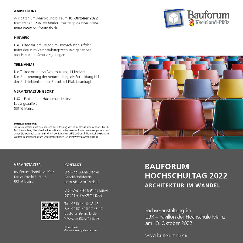 10 Jahre Holzbauforschung Mainz, Bauforum Hochschultag 2022